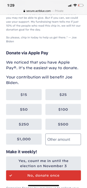 Biden Campaign ActBlue Fundraising 2020
